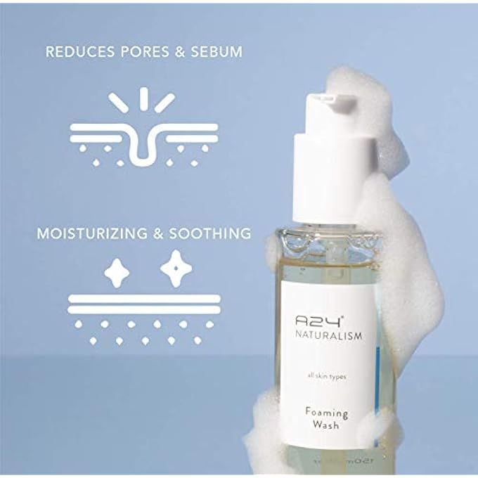 A24 ALOE FOAMING WASH - PH BALANCE 5.5, HYPOALLERGENIC, ALOE JUICE DERIVED NOT POWDER, 99% NATURAL INGREDIENTS, VEGAN FORMULA, IDEAL FOR SENSITIVE AND DRY SKIN, WON'T CLOG PORE, SOAP FREE - Image 3